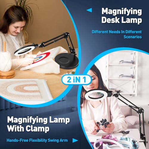 12X Magnifying Glass with Light and Stand