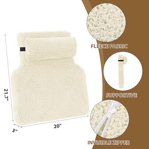 Sherpa Fleece Lumbar Support Pillow with Headrest for Recliner