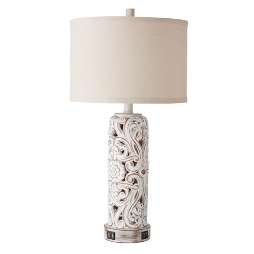 Set of 2 Rustic Farmhouse Table Lamps for Living Room Bedroom