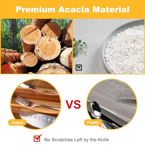 Expandable Bamboo Kitchen Drawer Organizer