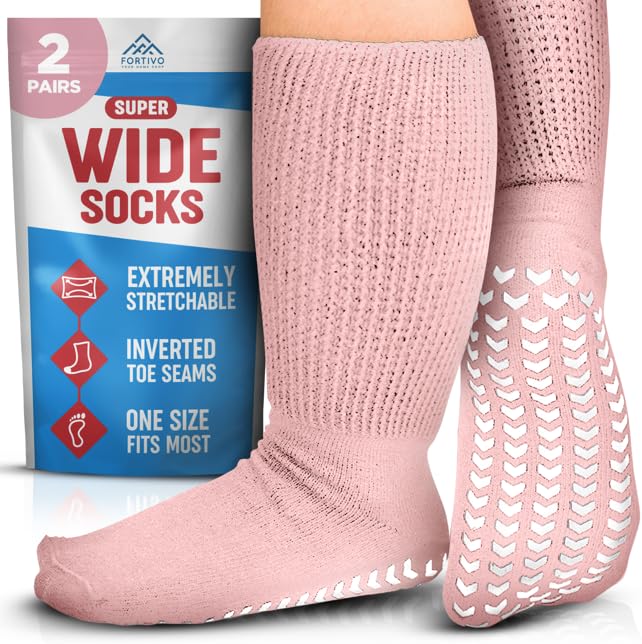 2 Pairs Extra Wide Socks for Swollen Feet