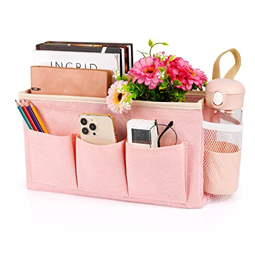 Bedside Caddy Bedside Organizer Bedside Storage Caddy with Fixed Straps and Water Bottle Holder for Home College Dorm Bunk Bed Hospital Bed Crib Bed Rails