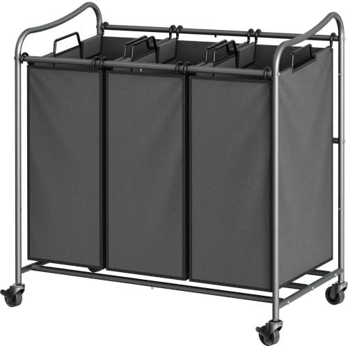 SimpleHouseware Heavy Duty Laundry Sorter Rolling Cart