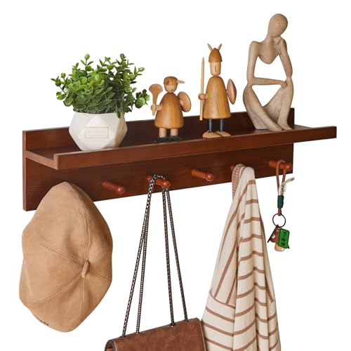 Coat Hook Wall Mount with Shelf