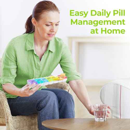 Weekly Pill Organizer with Upgraded Open Design