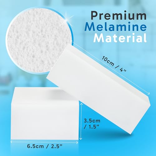 20 Pack) Extra Large Magic Cleaning Eraser Sponge – 2X Thick, Long Lasting Melamine Sponges in Bulk – White Foam Pads for Walls, Kitchen, Bathroom, Floor & Baseboard Cleaner