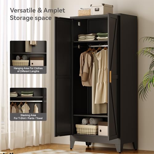 71 Farmhouse Metal Wardrobe Closet