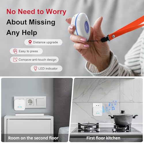 Caregiver Pager Wireless Call Button for Elderly