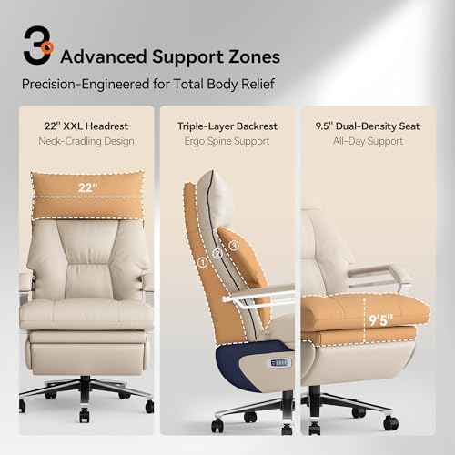 M80A Dual Motor Electric Executive Office Chair with Heat Massage Ventilation