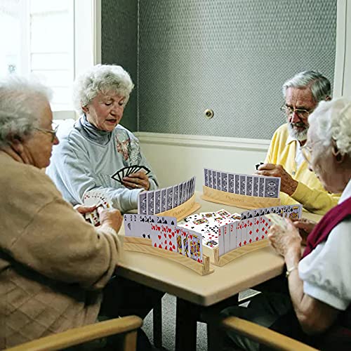 Set of 4 Curved Playing Cards Holders for Seniors Adults