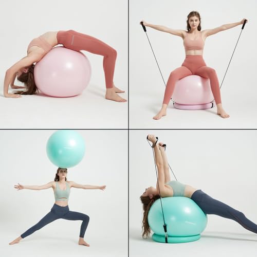 Yoga Ball Chair with 65cm Exercise Ball & 2 Resistance Bands