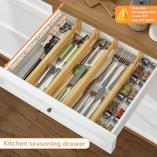 Drawer Dividers Bamboo Separators Organization Expandable Organizers for Kitchen Bedroom Bathroom Dresser Office 4