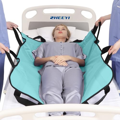 Positioning Bed Pad with Reinforced Handles Patient Transfer Sheet Aid Assistant for Body Lifting