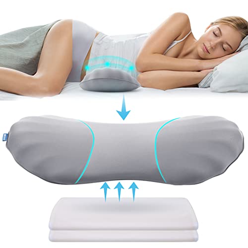 Adjustable Lumbar Support Pillow for Sleeping Memory Foam Back Support Pillow for Lower Back Pain Relief