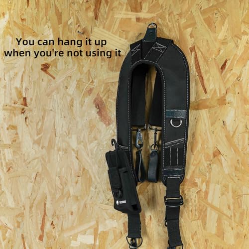 Leather Tool Belt Suspenders Construction Bag Suspenders Molded Air Channel Work Belt Suspender for Carpenter