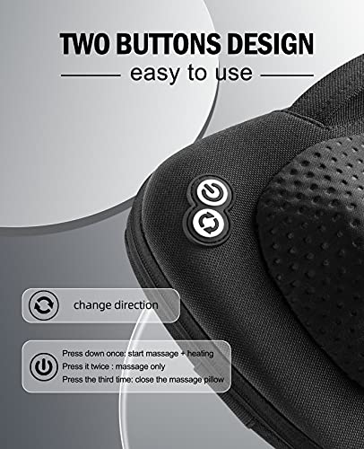 Shiatsu Back Massager with Heat for Pain Relief