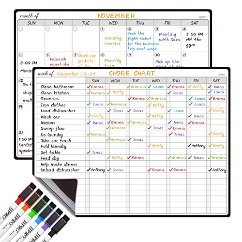 Magnetic Dry Erase Chore and Month Whiteboard
