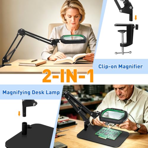 Square Magnifying Glass with Light and Stand