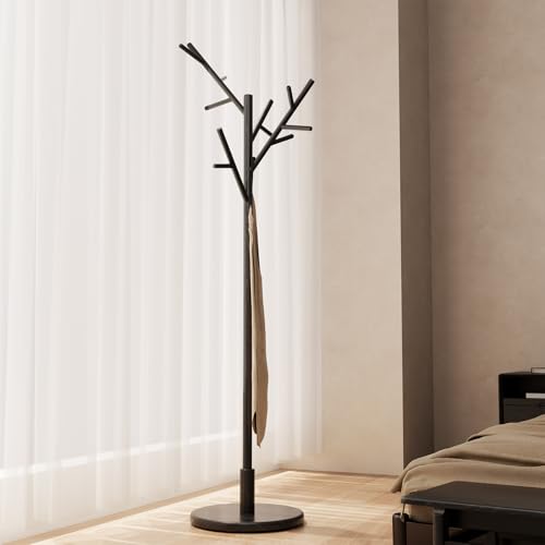 Coat Rack Solid Wood Coat Rack Freestanding with 12 Hooks