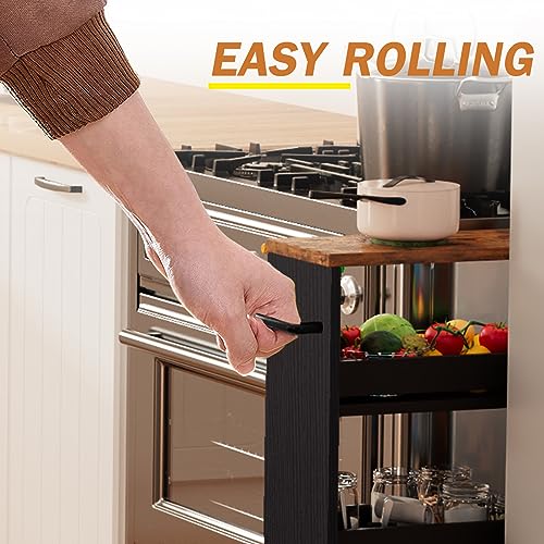 4 Tier Slim Storage Cart with Handle
