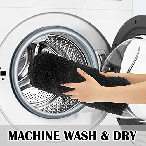 Bathroom Contour Rug Non Slip Bath Mat Water Absorbent Soft Microfiber Shaggy Bathroom Mat Machine Washable Bath Rug for Bathroom Thick Plush U Shape Toilet Rug