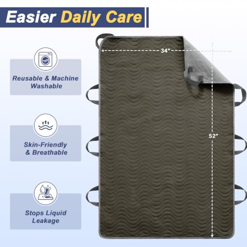 Washable Positioning Bed Pad with 8 Handles