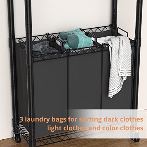 Laundry Hamper with Hanging Bar