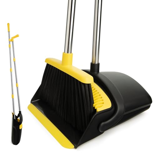 Broom and Dustpan Set with Long Handle