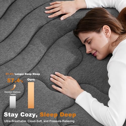Dual Layer 4 Inch Cooling Memory Foam Mattress Topper