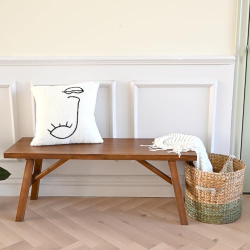 Handcrafted Solid Wood Bench 24AT7PV6