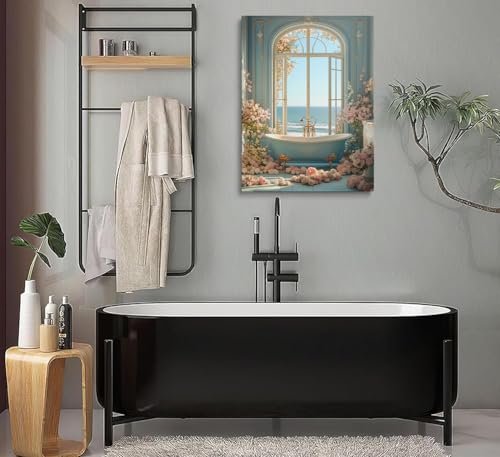 Framed Flower Landscape Canvas Wall Art Ready to Hang