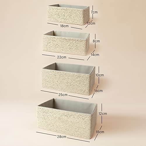 Storage Wicker Baskets for Bathroom Organizing Set of 4