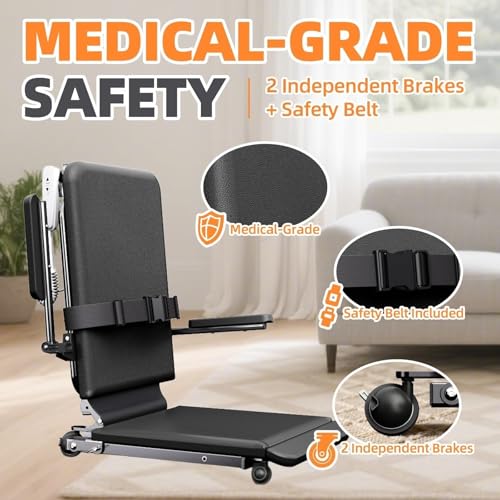 Upgrade Steel Electric Lift Chair with Advanced Wheels and PU Cushion