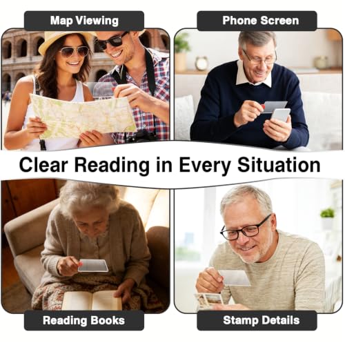 2 PCS 3X Leather Credit Card Magnifying Glass Fresnel Lens Large Area Wallet Page Pocket Magnifier Card Fire Starter