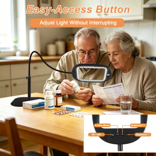 30X 10X Floor Magnifying Glass with Light and Stand
