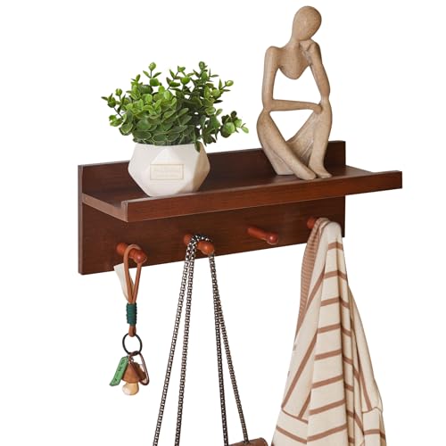 Coat Hook Wall Mount with Shelf