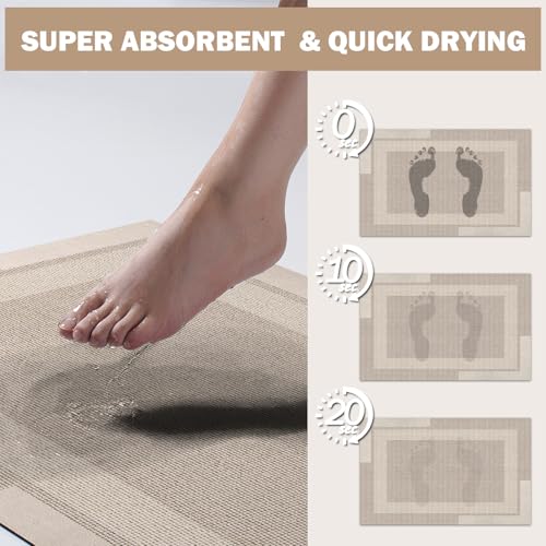 YDKL Non Slip Bath Mat Ultra Thin Bathroom Rugs Fit Under Door