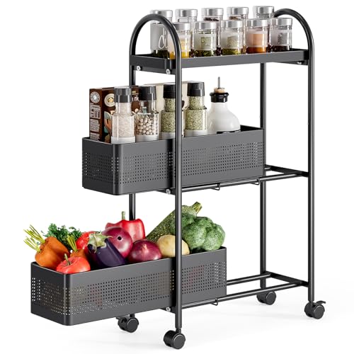 Slim Storage Cart with Drawers