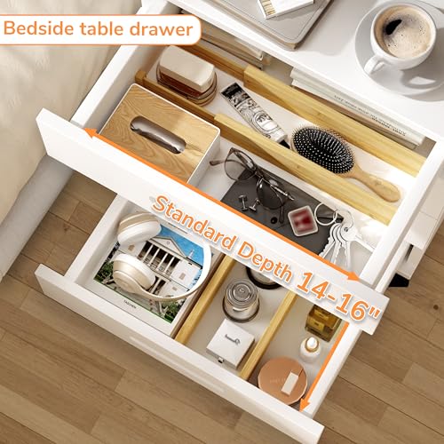 Drawer Dividers Bamboo Separators Organization Expandable Organizers for Kitchen Bedroom Bathroom Dresser Office 4