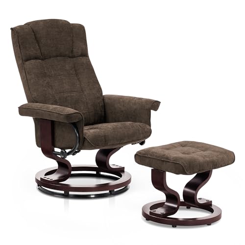 Manual Swivel Recliner with Ottoman