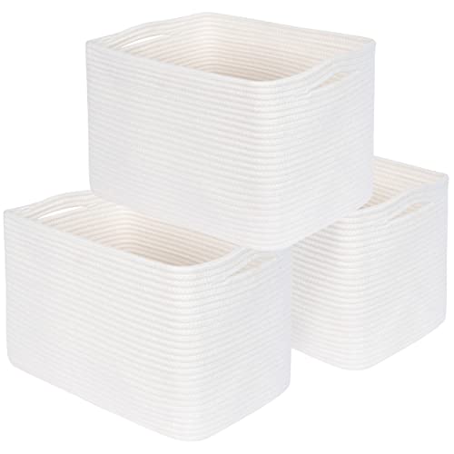 3 Pack Cotton Rope Shelf Storage Baskets