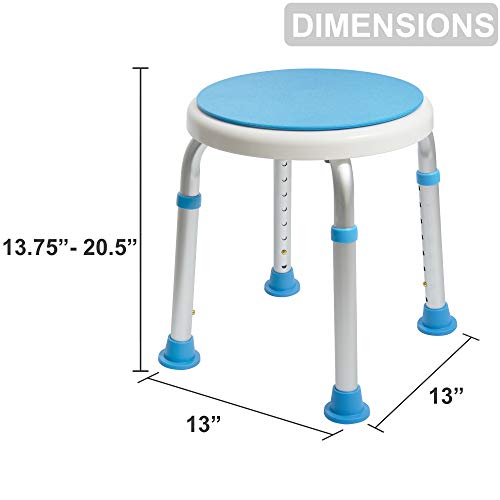 Medical Tool Free Assembly Shower Stool with Adjustable Height