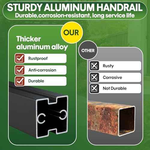 2 3 4 5 Step Heavy Duty Aluminum Alloy Outdoor Stair Handrail Kit