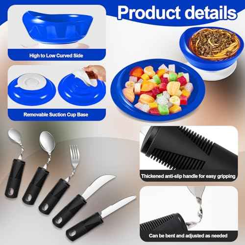 2 Sets Adaptive Utensils Bowl and Plate Set Suction Base