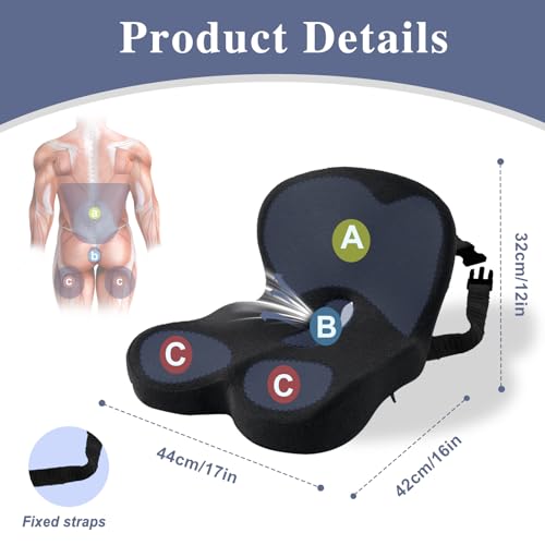 Ergonomic Seat Cushion with Adjustable Strap