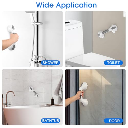 Suction Grab Bar with Safety Indicator for Bathtub Shower Bathroom