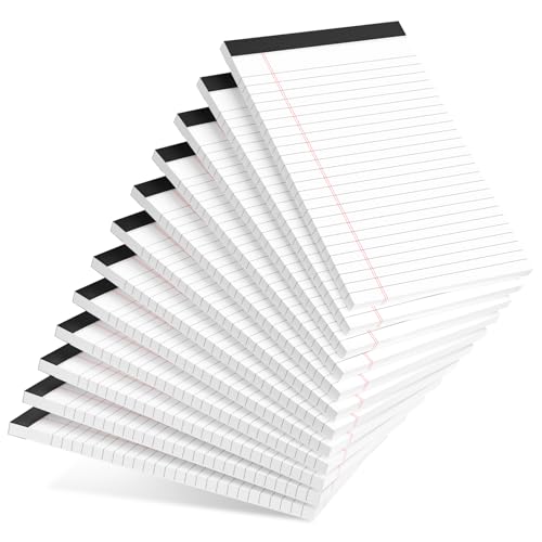 Small Note Pad 5x8 College Ruled Pink Legal Pads Paper Notepads 6 Pack Clear Print Writing Pads 5 x 8 Legal Pads Perforated Narrow Ruled Pads of Paper