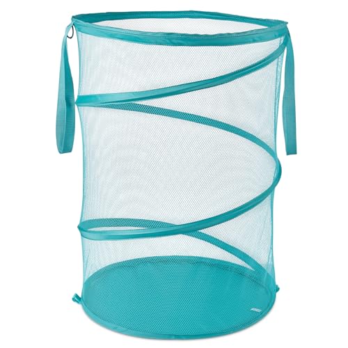 Mesh Popup Laundry Hamper 115L Foldable Laundry Basket Large Capacity Collapsible Clothing Storage Basket with Handles 26 H x 18 W x 18 L