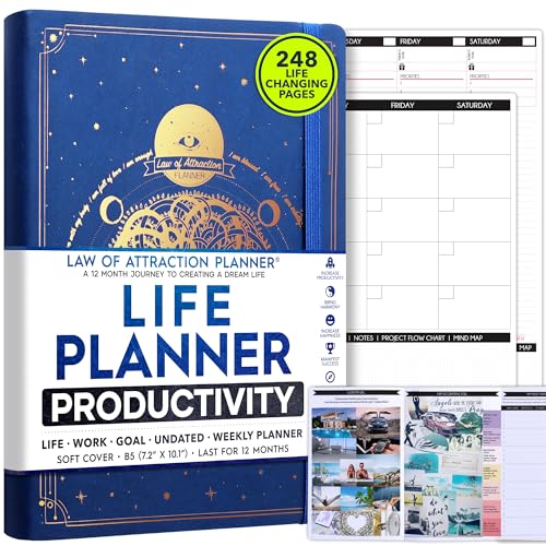 Life Planner Deluxe Undated Planner Weekly and Monthly Manifestiing Journal