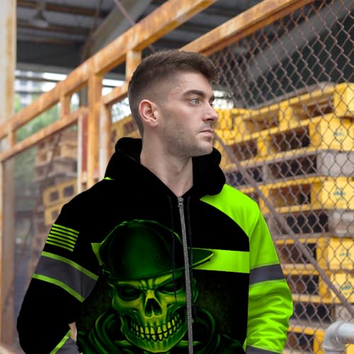 Hi Vis Reflective Zip Up Hoodie
